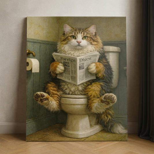 Custom Photo Cat In Bathroom Style 2 Canvas Gift For Cat Lovers