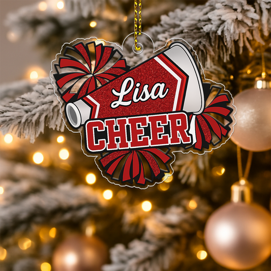 Custom Name Cheerleading Acrylic Ornament Christmas Gift