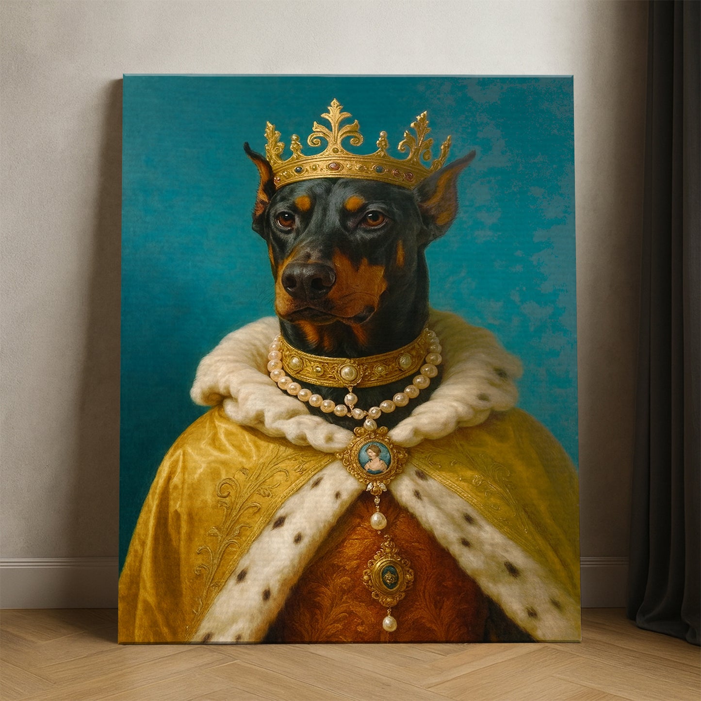 Custom Photo King Royal Dog Canvas Gift For Dog Lovers