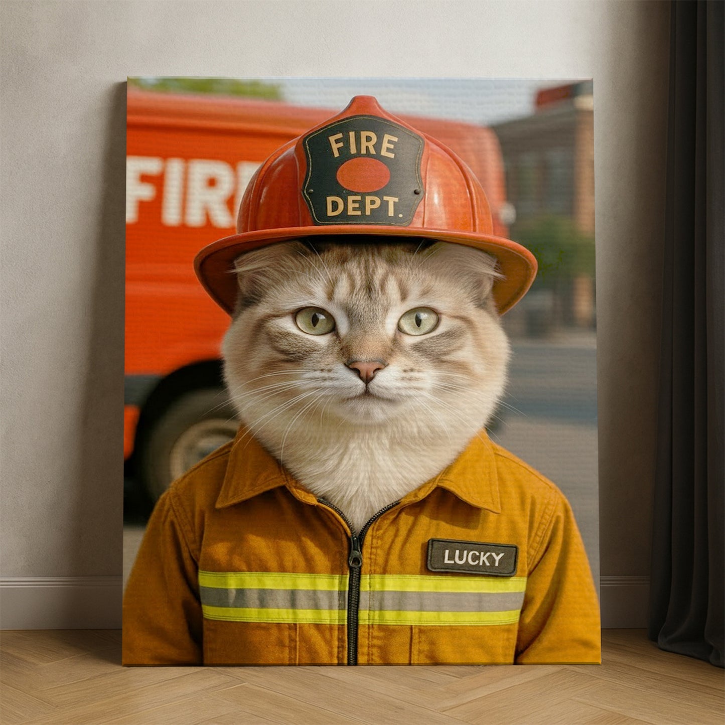 Custom Photo Fire Fighter Canvas Canvas Gift For Canvas Lovers