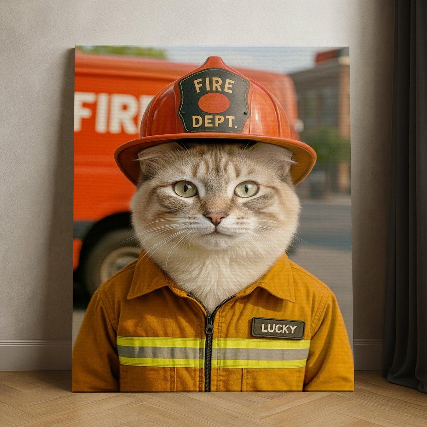 Custom Photo Fire Fighter Canvas Canvas Gift For Canvas Lovers