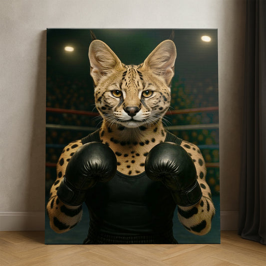 Custom Photo Boxing Cat Canvas Gift For Cat Lovers