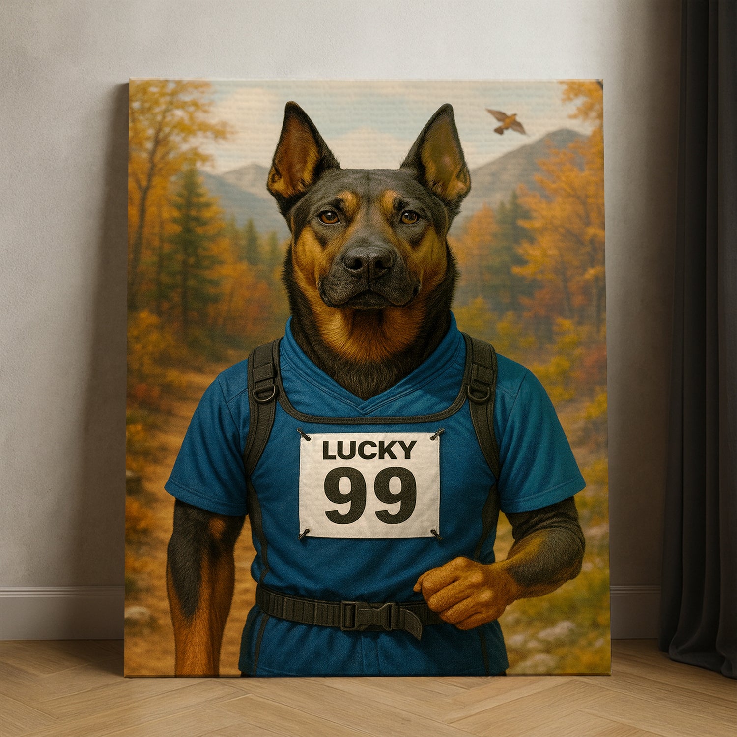 Custom Photo Trail Runner Dog Canvas Gift For Dog Lover