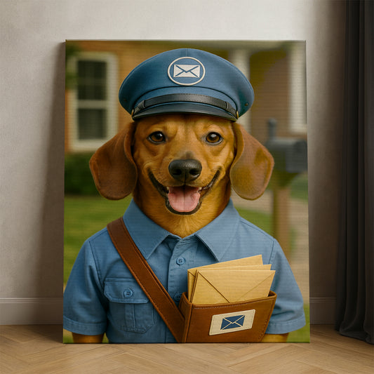 Custom Photo Mail Carrier Dog Canvas Gift For Dog Lovers