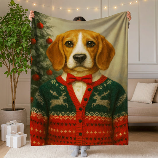Custom Photo Christmas Dog BlanketGift For Dog Lovers
