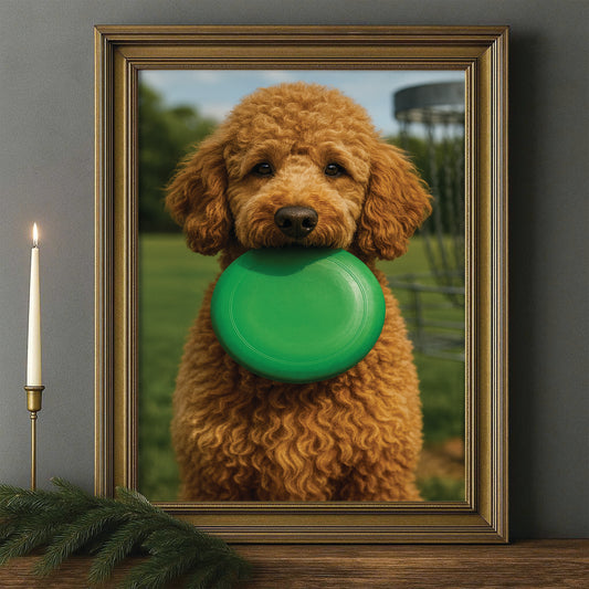 Custom Photo Disc Golf Dog Canvas Framed Wall Art Gift For Dog Lovers
