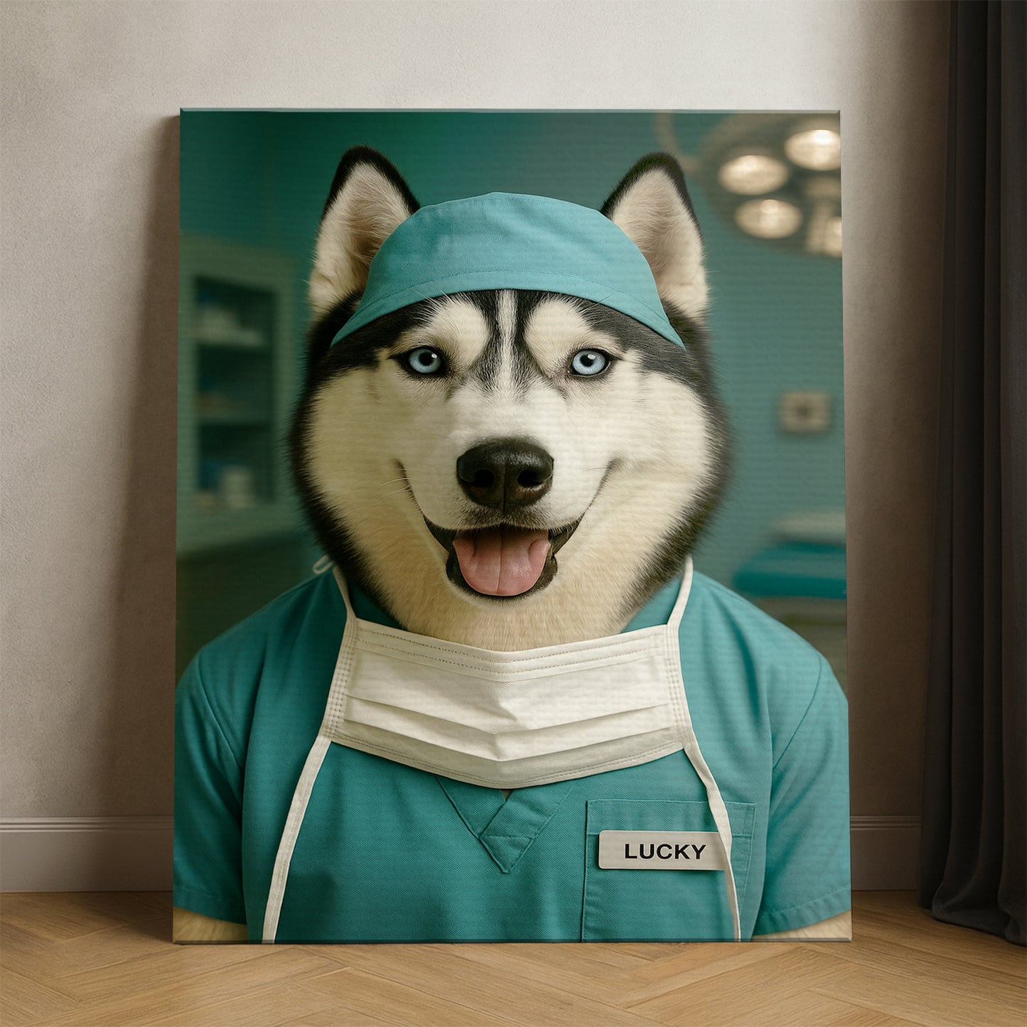 Custom Photo Surgeon Dog Canvas Gift For Dog Lovers