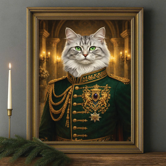 Custom Photo Cat Royal Style 11 Canvas Framed Wall Art Gift For Cat Lovers