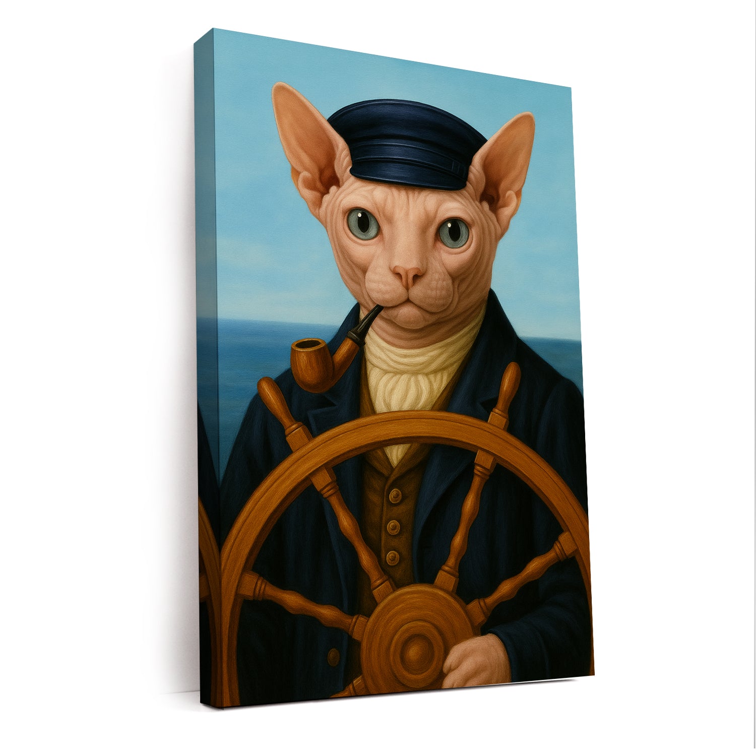 Custom Photo Sailor Cat Canvas Gift For Cat Lovers