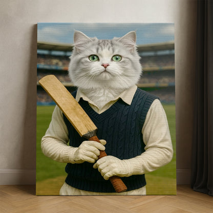 Custom Photo Cricket Cat Canvas Gift For Cat Lovers