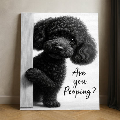 Custom Photo Dog Bathroom Canvas Gift For Dog Lover