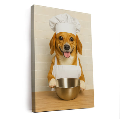 Custom Photo Dog Chef Canvas Gift For Dog Lovers