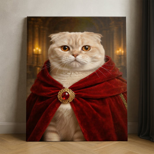 Custom Photo King Royal Cat Canvas Gift For Cat Lover