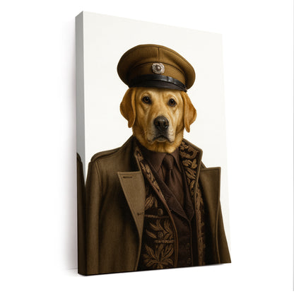Custom Photo Captain Dog Canvas