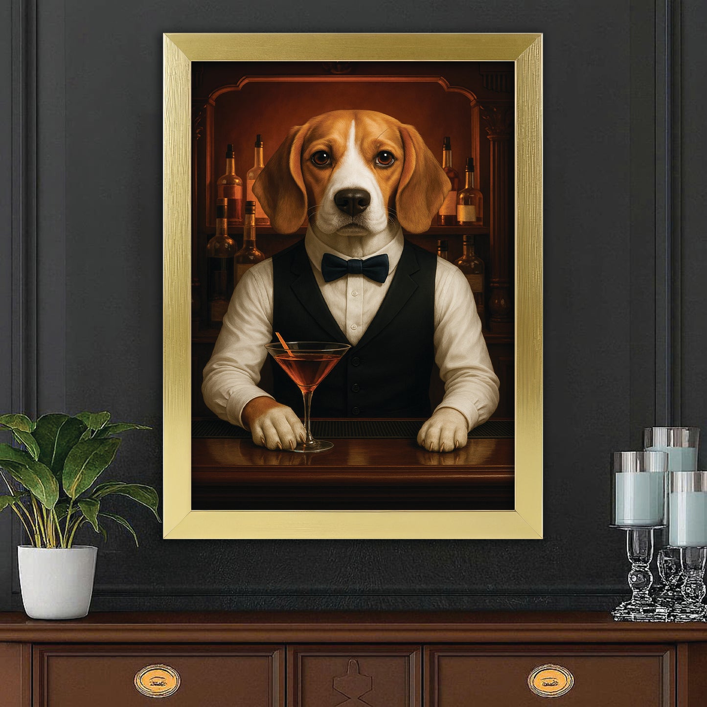Personalized Dog Portrait Bartender