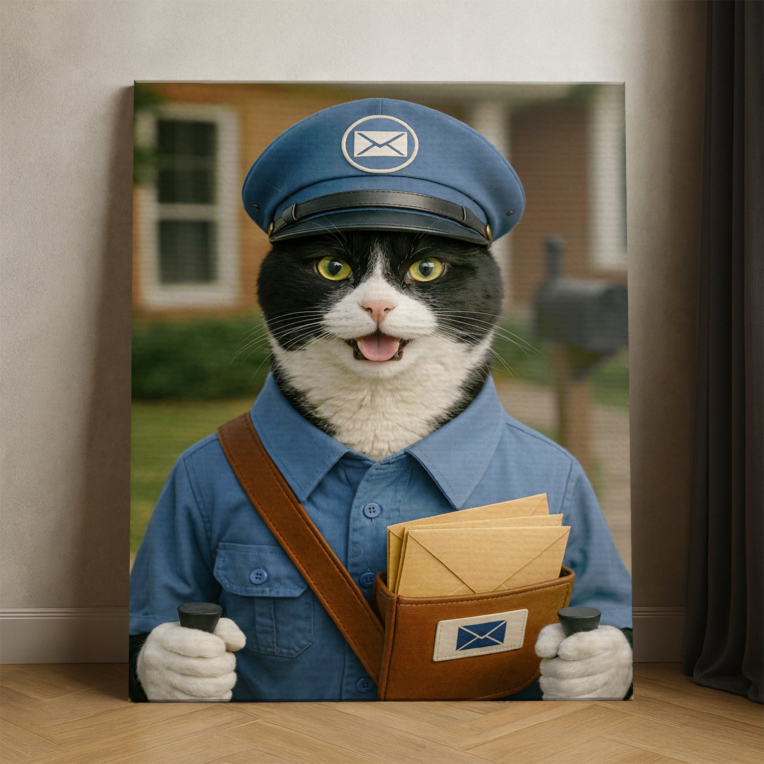 Custom Photo Mail Carrier Cat Canvas Gift For Cat Lovers