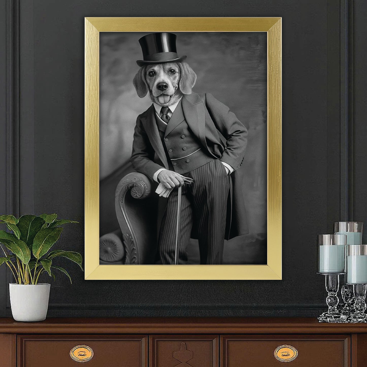 Custom Photo Gentleman Dog  Gift For Dog Lovers