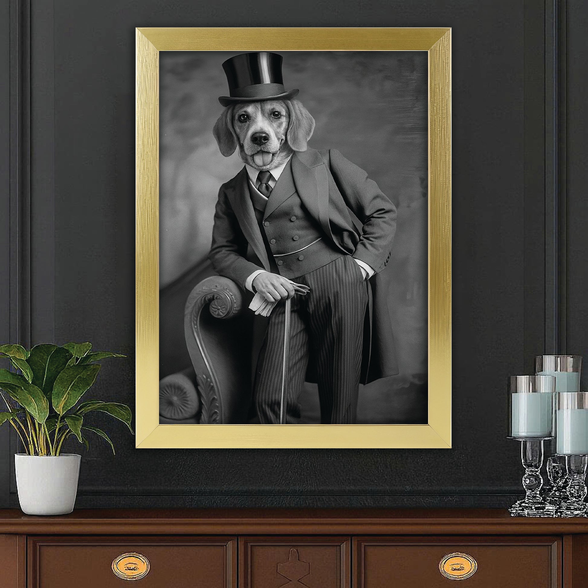 Custom Photo Gentleman Dog  Gift For Dog Lovers