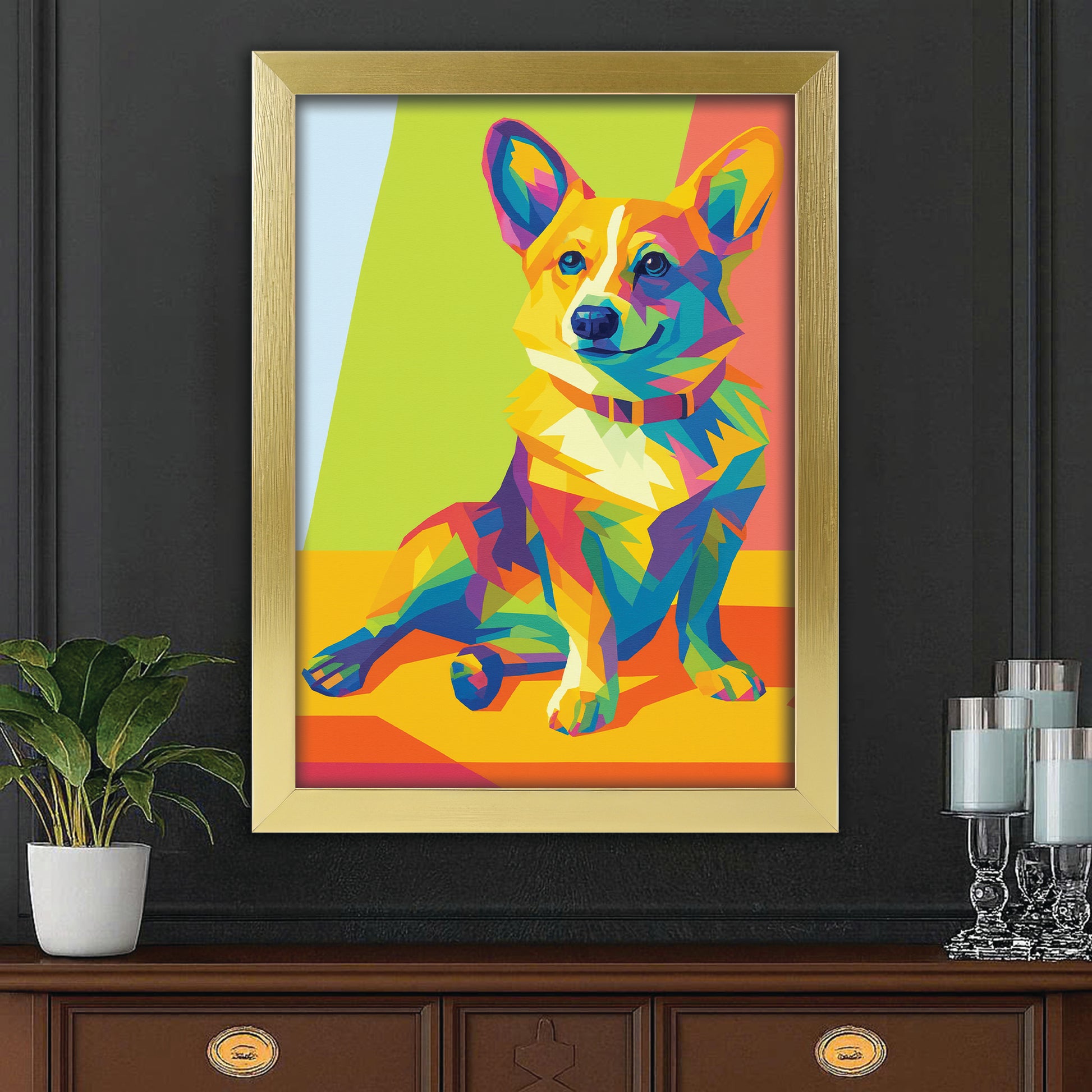 Custom Photo Pop Art Canvas Framed Wall Art Gift For Dog Lovers