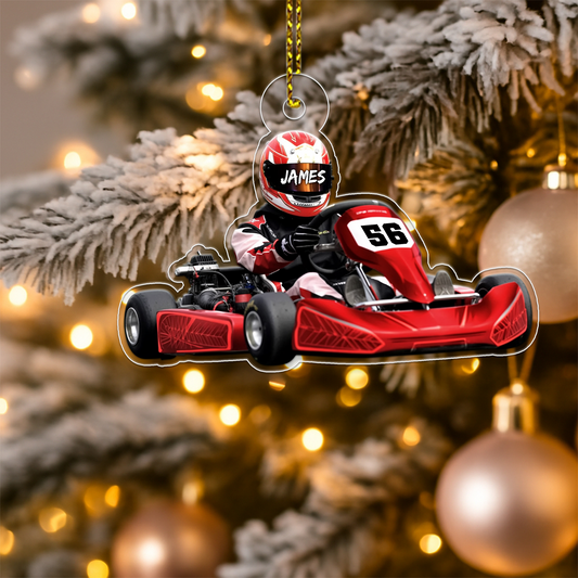 Custom Name Racing Racer Acrylic Ornament Christmas Gift