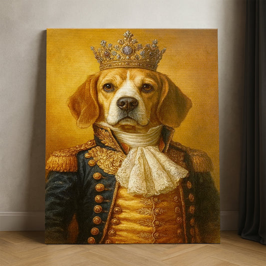 Custom Photo Dog King Royal Canvas Gift For Dog Lovers