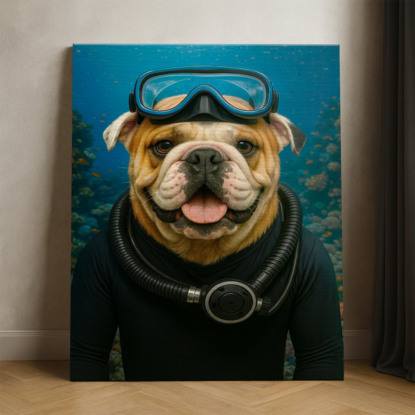 Custom Photo Scuba Diving Dog Gift For Dog Lovers