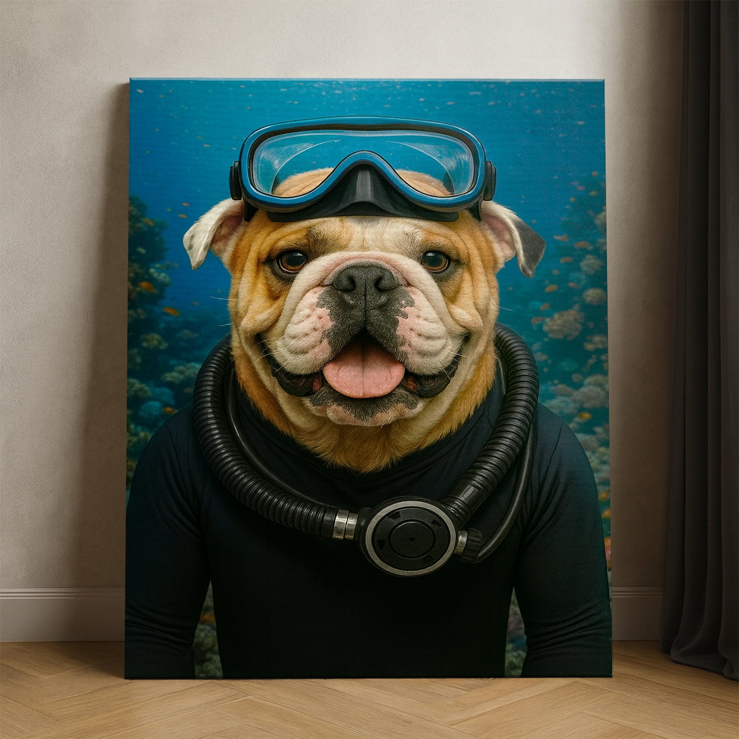 Custom Photo Scuba Diving Dog Gift For Dog Lovers