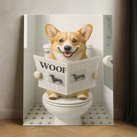Custom Photo Dog Bathroom Style 6 Canvas Gift For Dog Lovers