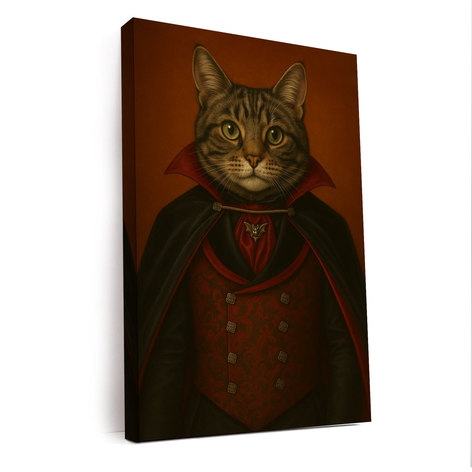 Custom Photo Vampire Cat Canvas Gift For Cat Lovers