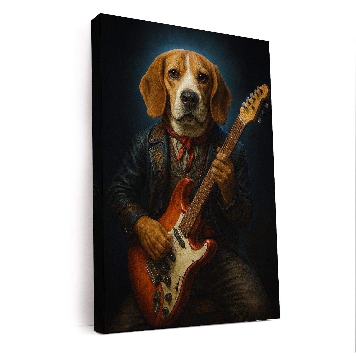 Custom Photo Dog Rock n Roll Canvas Gift For Dog Lovers