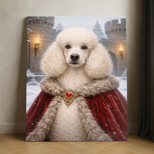 Custom Photo Winter King Royal Canvas Gift For Dog Lovers