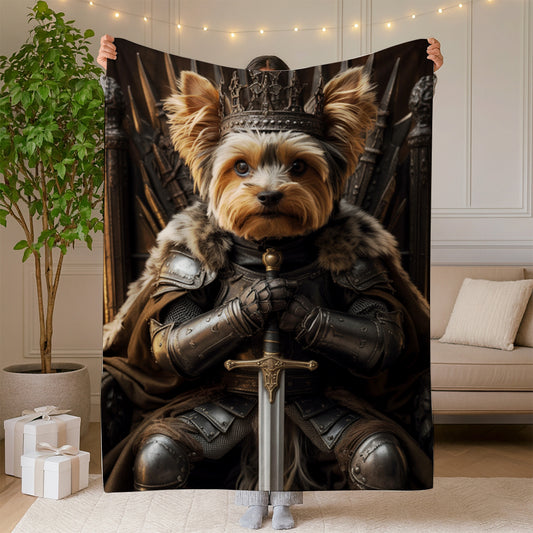 Custom Photo Royal Pet Portrait Blanket Gift For Dog Lover