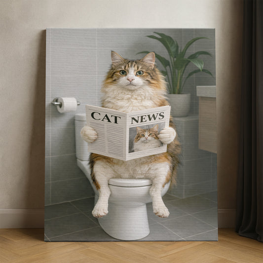 Custom Photo Cat Bathroom Style 4 Canvas Gift For Cat Lovers