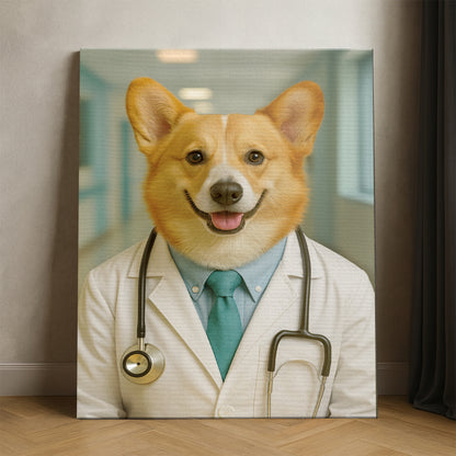 Custom Photo Doctor Dog Canvas Gift For Dog Lovers
