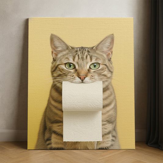 Custom Photo Cat Bathroom Style 23 Canvas Gift For Cat Lovers