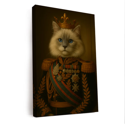 Custom Photo Cat King Crown Royal Canvas _ Gift For Cat Lovers