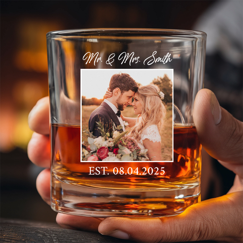 Personalized Photo Decanter With Whiskey Glass, Custom Gift for Couples, Birthday Gift, Anniversary Gift for HerHim, Wedding Gift TNG198