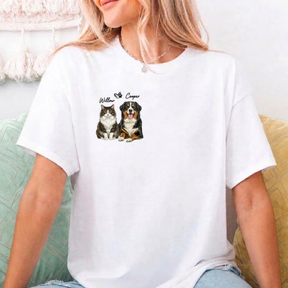 Custom Photo Dog Unisex T-Shirt, Personalized Pet Wash Shirt, Custom Pet Portrait Tee Gift For Dog Mom Dad THUC99