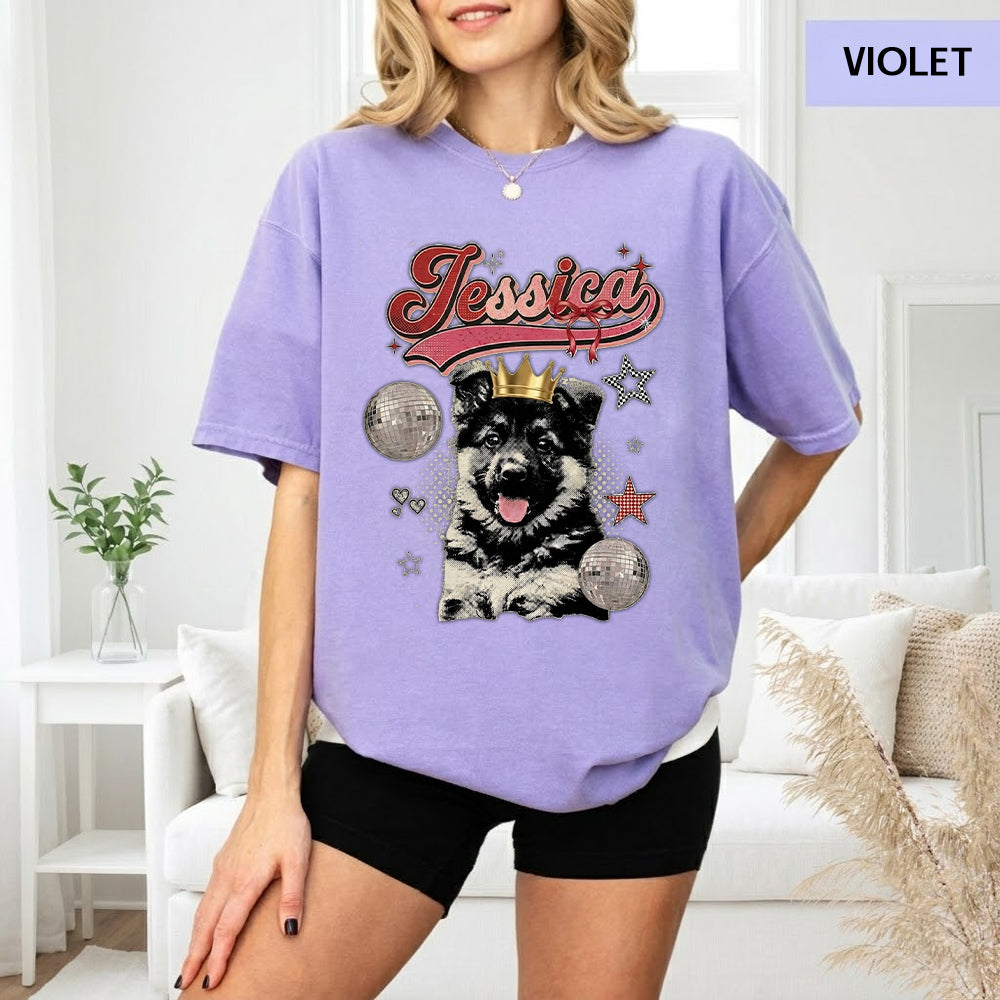 Custom Dog Photo Unisex T-Shirt, Personalized Pet Portrait Wash Shirt THUC99