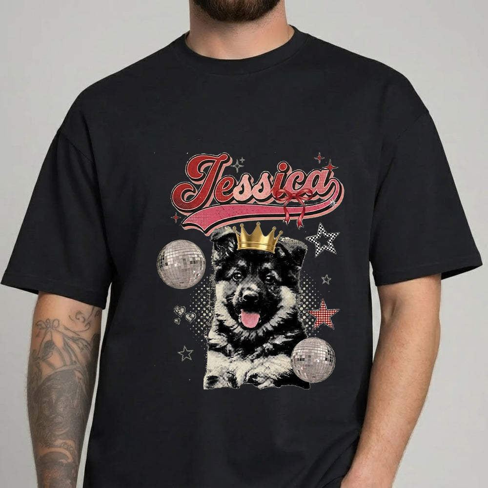 Custom Dog Photo Unisex T-Shirt, Personalized Pet Portrait Wash Shirt THUC99