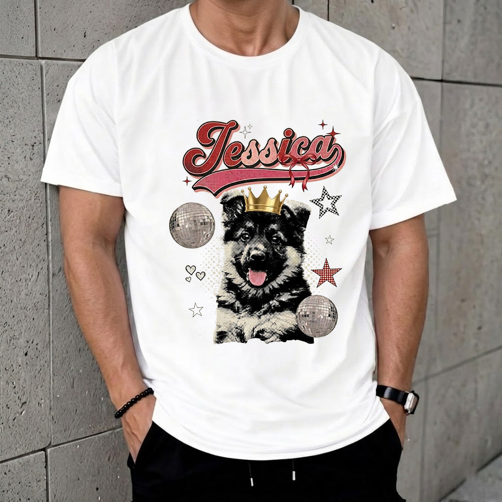 Custom Dog Photo Unisex T-Shirt, Personalized Pet Portrait Wash Shirt THUC99