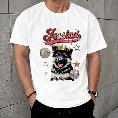 Custom Dog Photo Unisex T-Shirt, Personalized Pet Portrait Wash Shirt THUC99