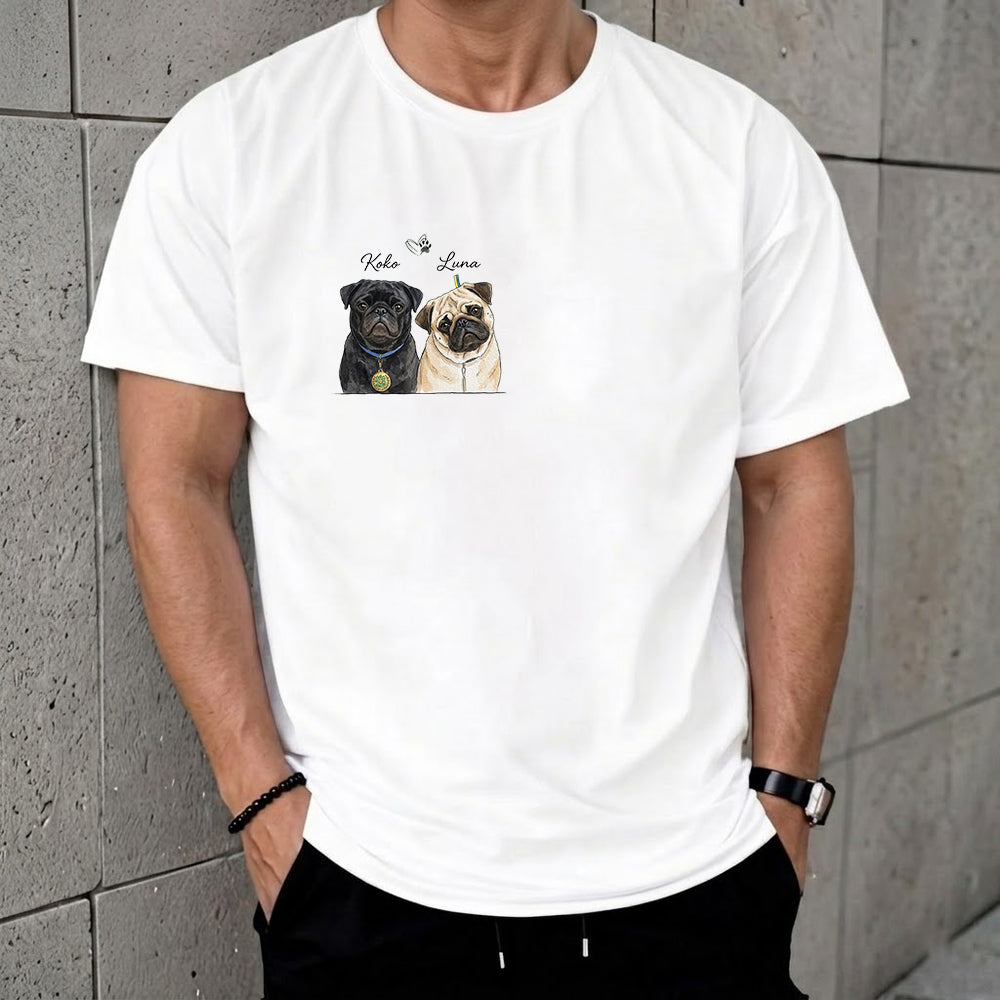 Custom Photo Dog Unisex T-Shirt, Personalized Pet Wash Shirt, Custom Pet Portrait Tee Gift For Dog Mom Dad THUC99