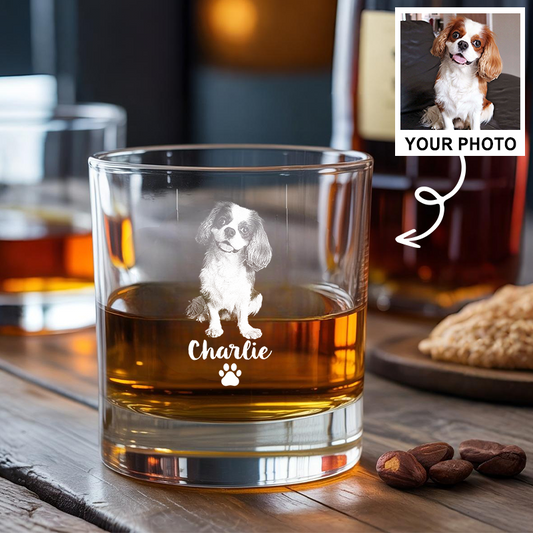 Custom Photo Pet Memorial Whiskey Glass, Personalized Gifts for Pet Loss, Sympathy Gift for Cat, Dog TNG203