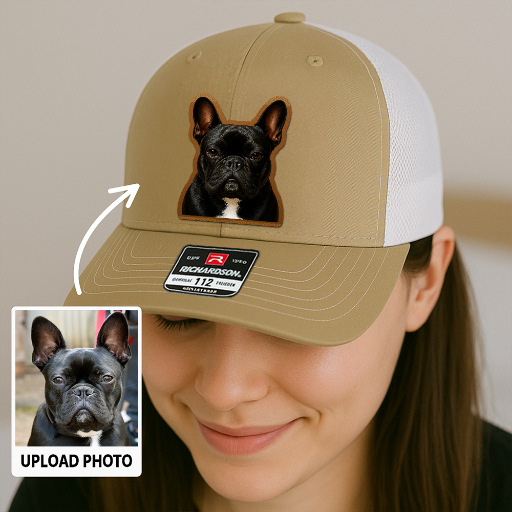 Custom Pet Printed Leather Hat – Unique Trucker Cap with Your Pet's Picture – Personalized Dog Gift TH997