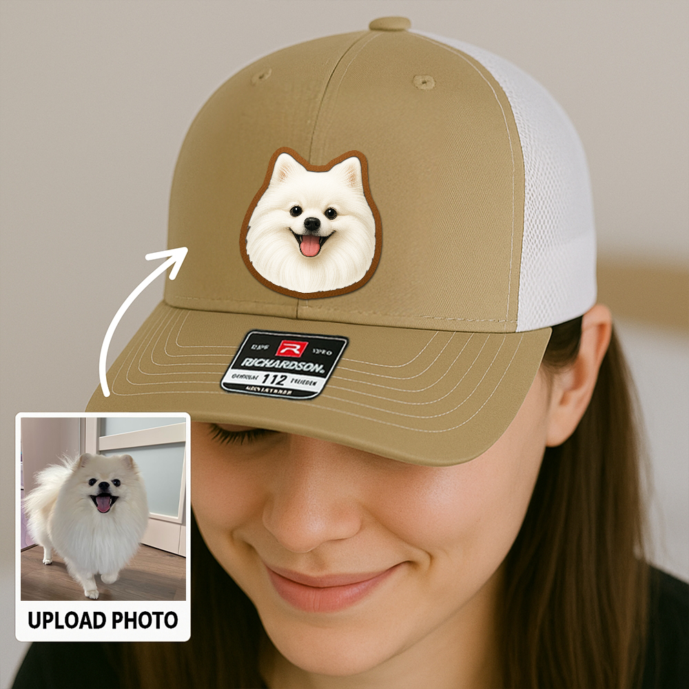 Custom Pet Printed Leather Hat – Unique Trucker Cap with Your Pet's Picture – Personalized Dog Gift TH995