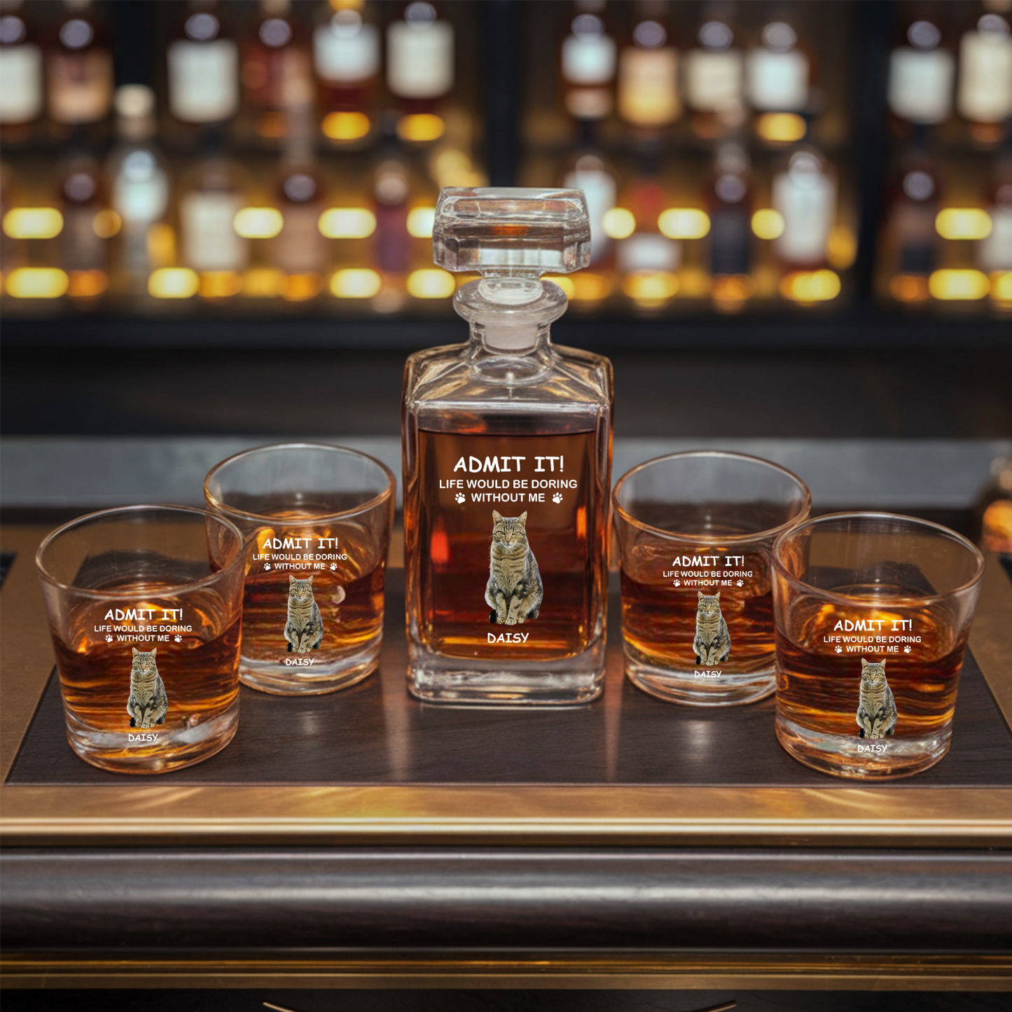 Custom Photo Life Would Be Boring Without Me Whiskey Glass | Personalized Gifts for Pet Loss | Gift For Pet Lover TND083