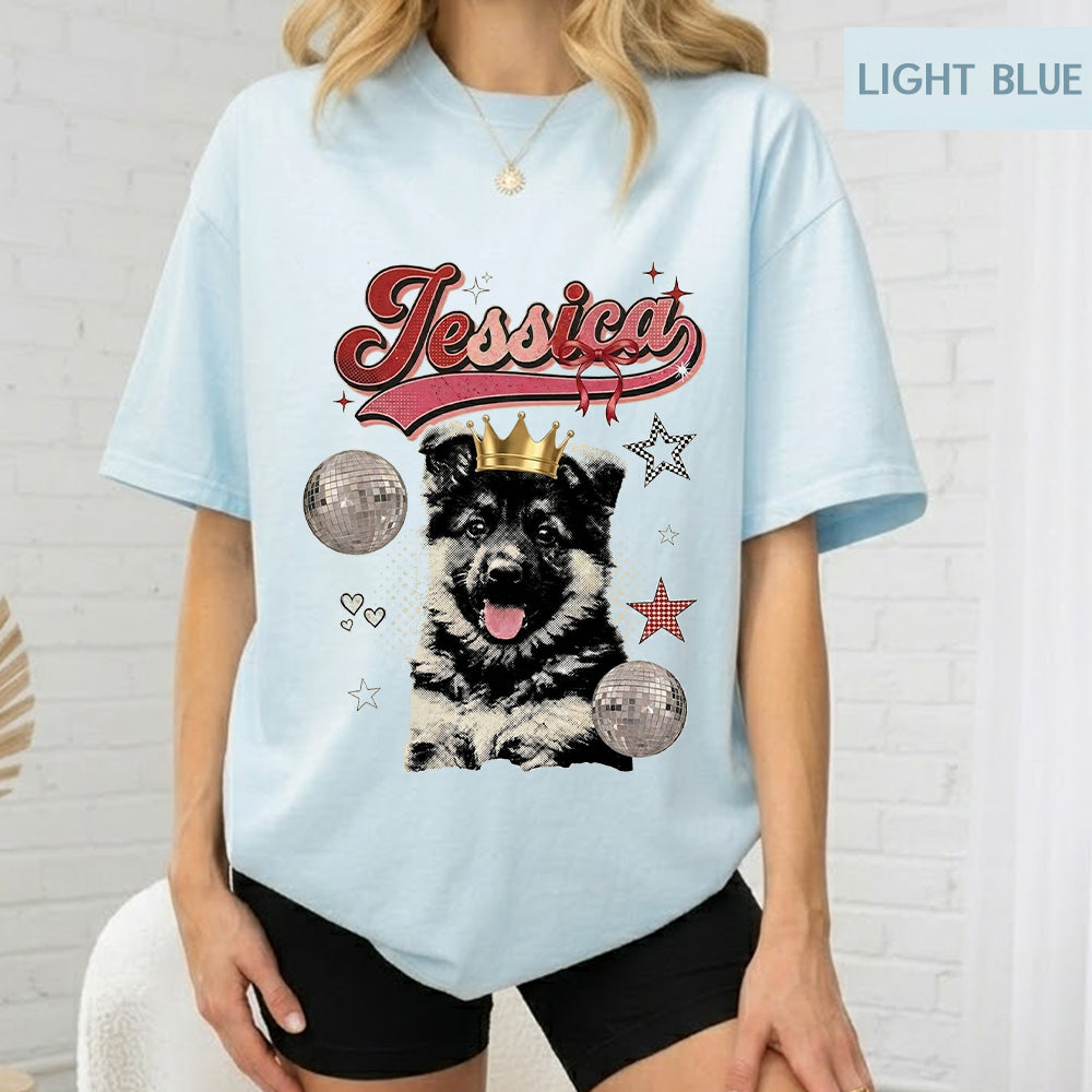 Custom Dog Photo Unisex T-Shirt, Personalized Pet Portrait Wash Shirt THUC99