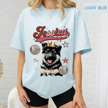 Custom Dog Photo Unisex T-Shirt, Personalized Pet Portrait Wash Shirt THUC99