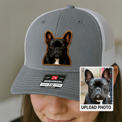 Custom Pet Printed Leather Hat – Unique Trucker Cap with Your Pet's Picture – Personalized Dog Gift TH997